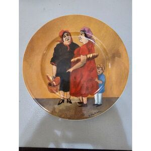 Tuscan Storefronts Guy Buffet 8" Salad Dessert Plate Two Women Bread Store